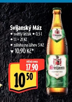 Pivo světlý ležák 11° Svijanský Máz Svijany