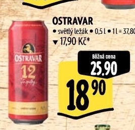 Pivo světlý ležák 12° Ostravar