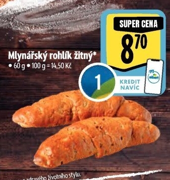 Rohlík Mlynářský žitný Albert