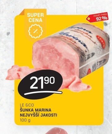 LE & CO ŠUNKA MARINA NEJVYŠŠÍ JAKOSTI 100 g