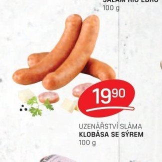 UZENÁŘSTVÍ SLÁMA KLOBÁSA SE SÝREM 100 g