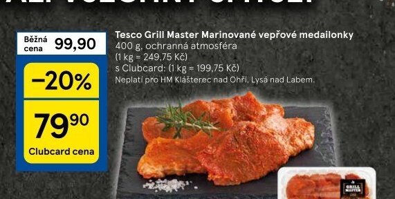 Tesco Grill Master Marinované vepřové medailonky