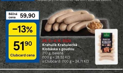Krahulík Krahulecká Klobáska s goudou