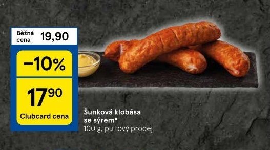 Šunková klobása se sýrem