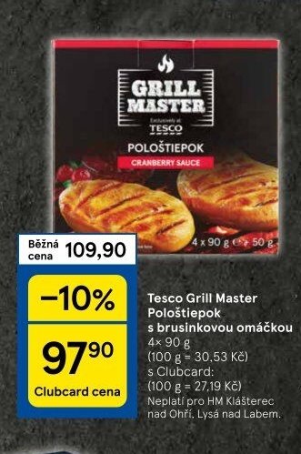 Tesco Grill Master Pološtiepok s brusinkovou omáčkou