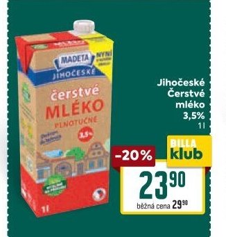 Jihočeské Čerstvé mléko 3,5% 1 l