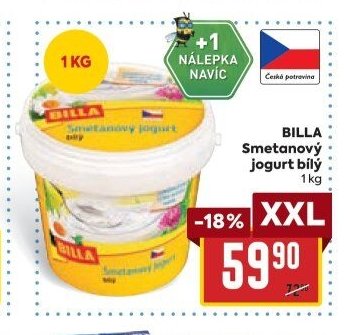 BILLA Smetanový jogurt bílý 1 kg