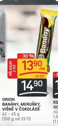 ORION BANÁNY, MERUŇKY, VIŠNĚ V ČOKOLÁDĚ