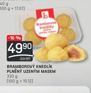 BRAMBOROVÝ KNEDLÍK PLNĚNÝ UZENÝM MASEM