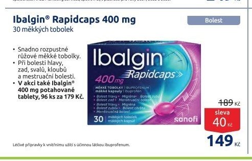 Ibalgin Rapidcaps 400 mg 30 měkkých tobolek