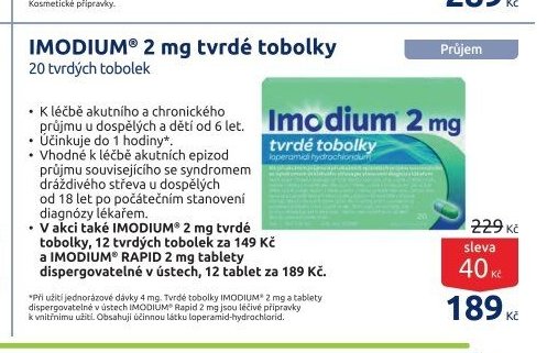 IMODIUM 2 mg tvrdé tobolky