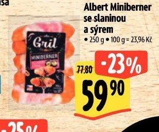 Albert Miniberner se slaninou a sýrem