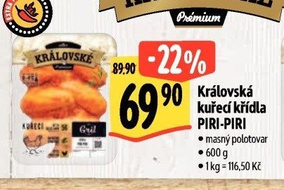 Královská kuřecí křídla PIRI-PIRI