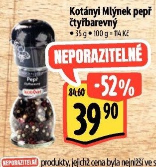 Kotányi Mlýnek pepř čtyřbarevný