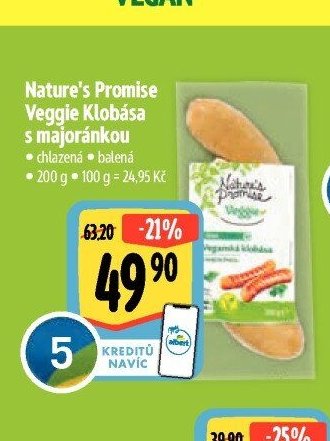 Nature's Promise Veggie Klobása s majoránkou