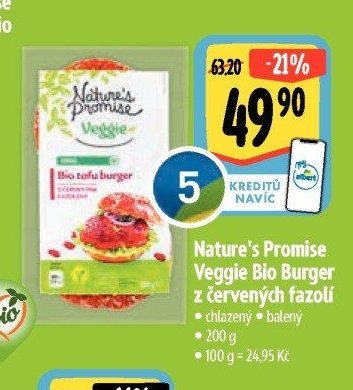 Nature's Promise Veggie Bio Burger z červených fazolí