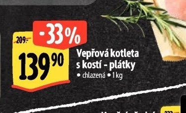 Vepřová kotleta s kostí - plátky