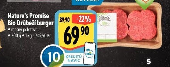 Nature's Promise Bio Drůbeží burger