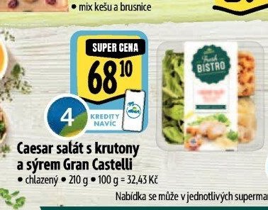 Caesar salát s krutony a sýrem Gran Castelli