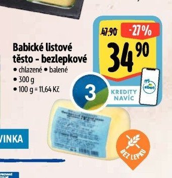 Babické listové těsto - bezlepkové