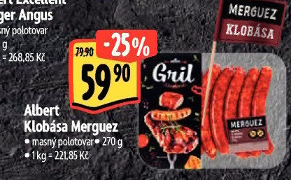 Klobása Merguez Albert Gril