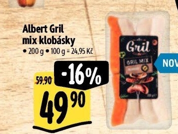 Klobásky Gril mix Albert Gril