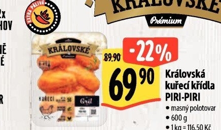 Kuřecí křídla Piri-Piri Královská Albert Gril