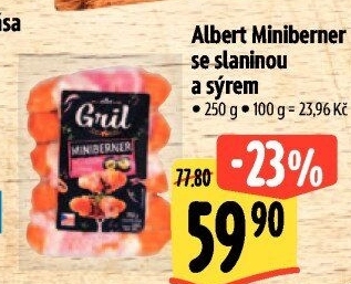 Miniberner se slaninou a sýrem Albert Gril