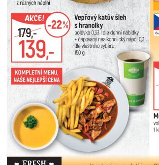 Vepřový katův šleh s hranolky