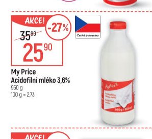 My Price Acidofilní mléko 3,6%