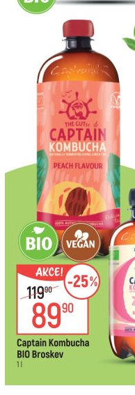 Captain Kombucha BIO Broskev