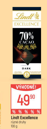 Čokoláda Excellence Lindt