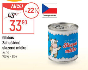 Mléko zahuštěné slazené Globus
