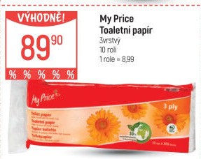 Toaletní papír 3vrstvý My Price