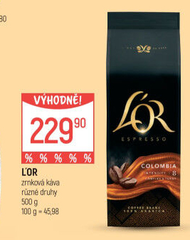 Zrnková káva Espresso Colombia L'