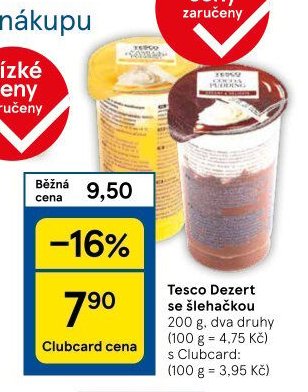 Tesco Dezert se šlehačkou
