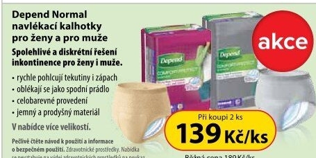 Depend Normal pro ženy S/M absorpční natahovací kalhotky 10 ks