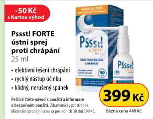 Sprej ústní proti chrápání Forte Pssst!