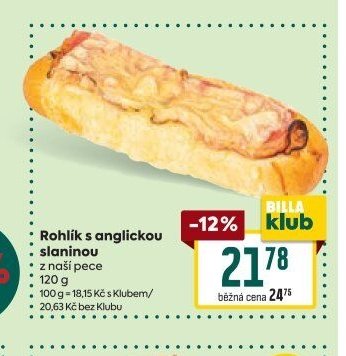 Rohlík s anglickou slaninou