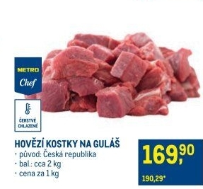 Hovězí maso na guláš Metro Chef