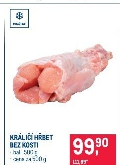 Hřbet králičí bez kosti mražený