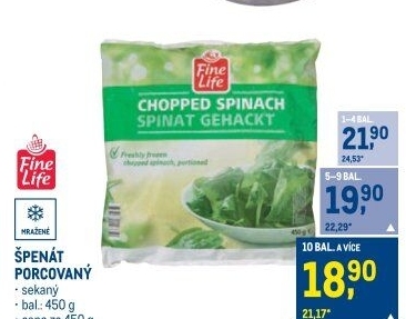 Špenát mražený Fine Life