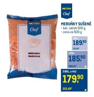 Sušené meruňky Metro Chef