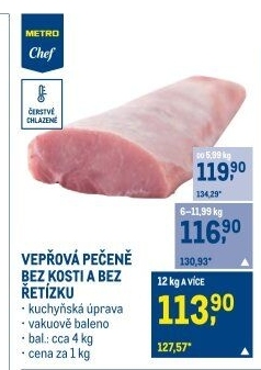 Vepřová pečeně bez kosti Metro Chef