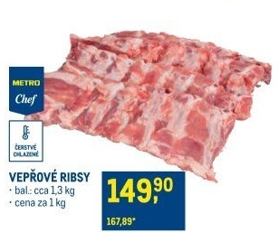 Vepřová žebra Metro Chef