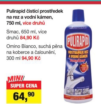 Čistič na vodní kámen a rez Pulirapid