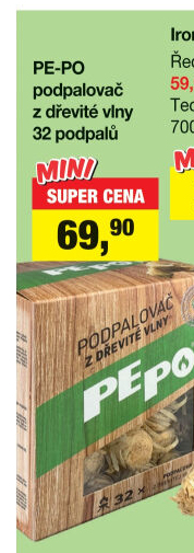 Podpalovač z dřevité vlny Pe-po