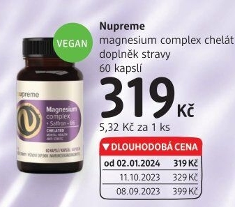 Doplněk stravy Magnesium complex chelát Nupreme