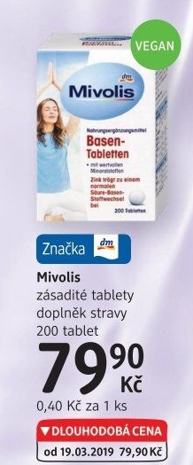 Doplněk stravy zásadité tablety Mivolis