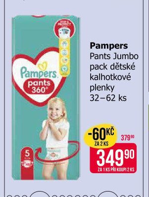 Pampers Pants Jumbo pack dětské kalhotkové plenky 32-62 ks